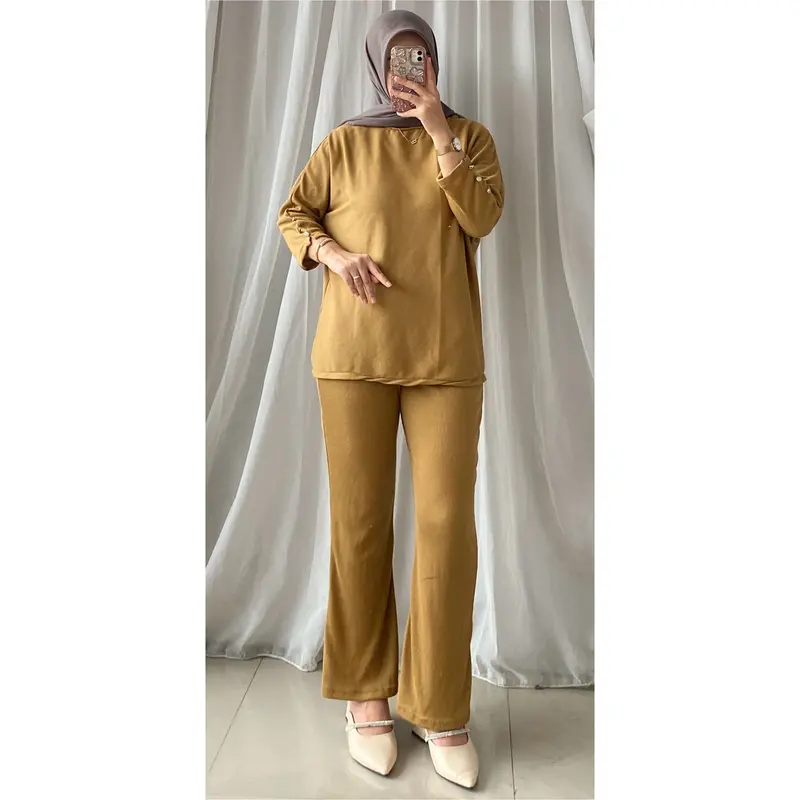 SET SONYA BATTWING TOP KNITT | SETELAN WANITA TERBARU FULL KNITT VARIASI LENGAN KANCING 1