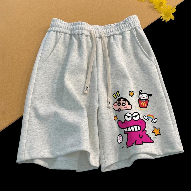 Quần đùi short nam nữ unisex in hình shin dễ thương chất liệu umi dày dặn thoáng mát form chuẩn - Rewshop 5