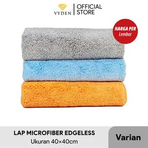 Lap Microfiber Edgeless Tanpa Jahitan 40x40cm Anti Baret Daya Serap Tinggi Kain Cleaning