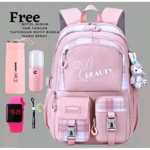 Tas Ransel Sekolah Anak Perempuan Tas Beauty Backpack Fashion Korea untuk Anak SD SMP Remaja
