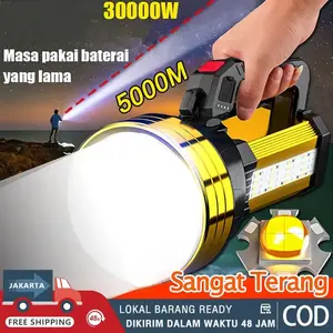 Senter LED Super Terang Jarak Jauh Senter Camping Jumbo Multifungsi Waterproof Power 8000 Lumens / Senter LED Super Terang Senter LED Super Terang/Gunung