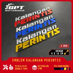 KALANGAN PERINTIS EMBLEM SILVER RED STIKER AKRILIK MIRROR WIRAUSAHA MUDA DOUBLE TAPE