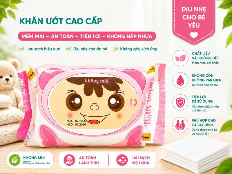 Combo 10 Gói Khăn Ướt AnMy Baby- Vải Dày-Không Mùi-Tiết Kiệm-Tiện Lợi- An Toàn…