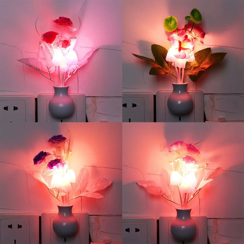 Đèn Ngủ LED Nhiều Màu Sắc Cho Phòng Ngủ, Trang Trí Nhà Cửa, Cảm Giác, Hoa, Lãng Mạn, Thay Đổi Màu Sắc