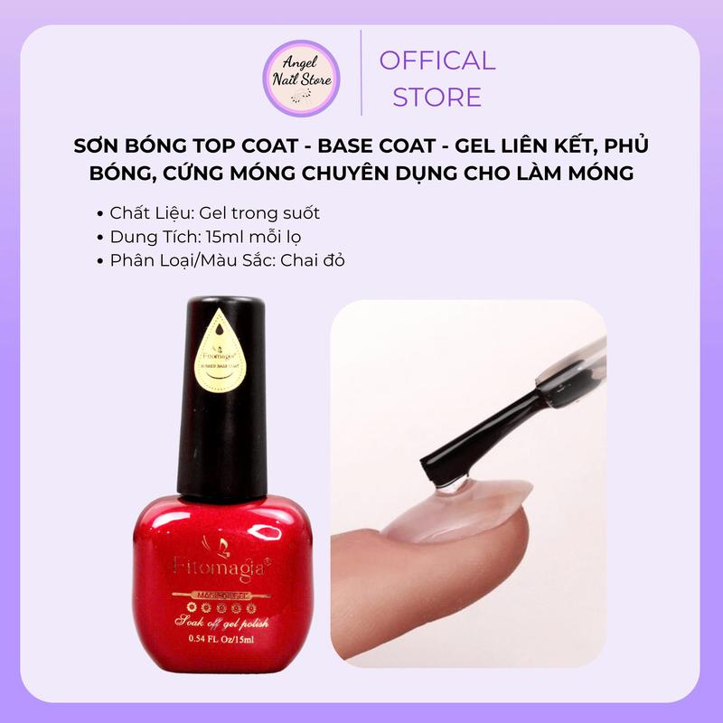   Fitomagia  Sơn Bóng Top Coat - Base Coat - Gel liên kết phủ bóng cứng móng chuyên dụng cho dân làm móng Sơn Gel 