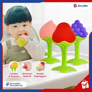 Teether Buah Silikon Food Grade Mainan Gigitan Bayi Lucu Lembut & Nyaman Saat Tumbuh Gigi