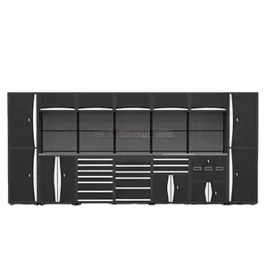 Metal WorkBench Garage Storage   Tool Bench Garage Workstation Cabinet  Combination Tool Cabinet System - 14:10