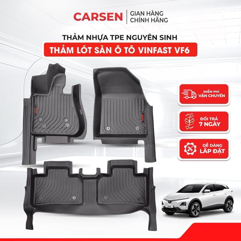 TRÀN VIỀN Thảm Lót Sàn Xe VINFAST VF6 2023-2025 - Nhựa TPE Đúc Nguyên Khối Chống Nước Chống Bụi Bẩn - CARSEN VIET NAM