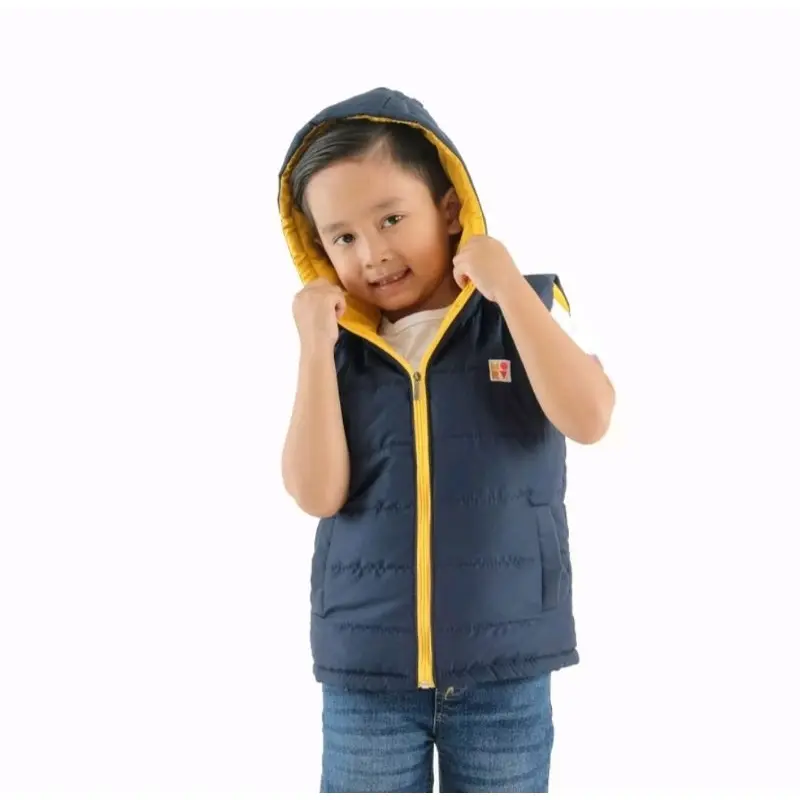 Jaket rompi vest tebal anak hoodie keren unisex untuk umur 2-14 tahun Perempuan Cewek Laki-Laki Anak-Anak 3