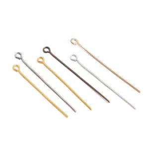 100Pcs Jarum Eye Pins & Head Pins 20-50mm – Perlengkapan Wajib Bikin Perhiasan! Buat anting, gelang, kalung, atau gantungan kunci jadi lebih gampang  Satu pack langsung lengkap berbagai ukuran #EyePins #DIYPerhiasan #JarumPerhiasan