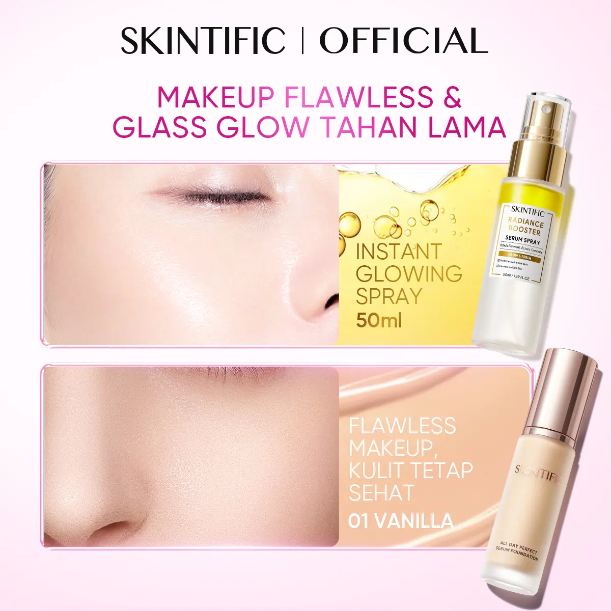 foundation 01+ glowing serum spray