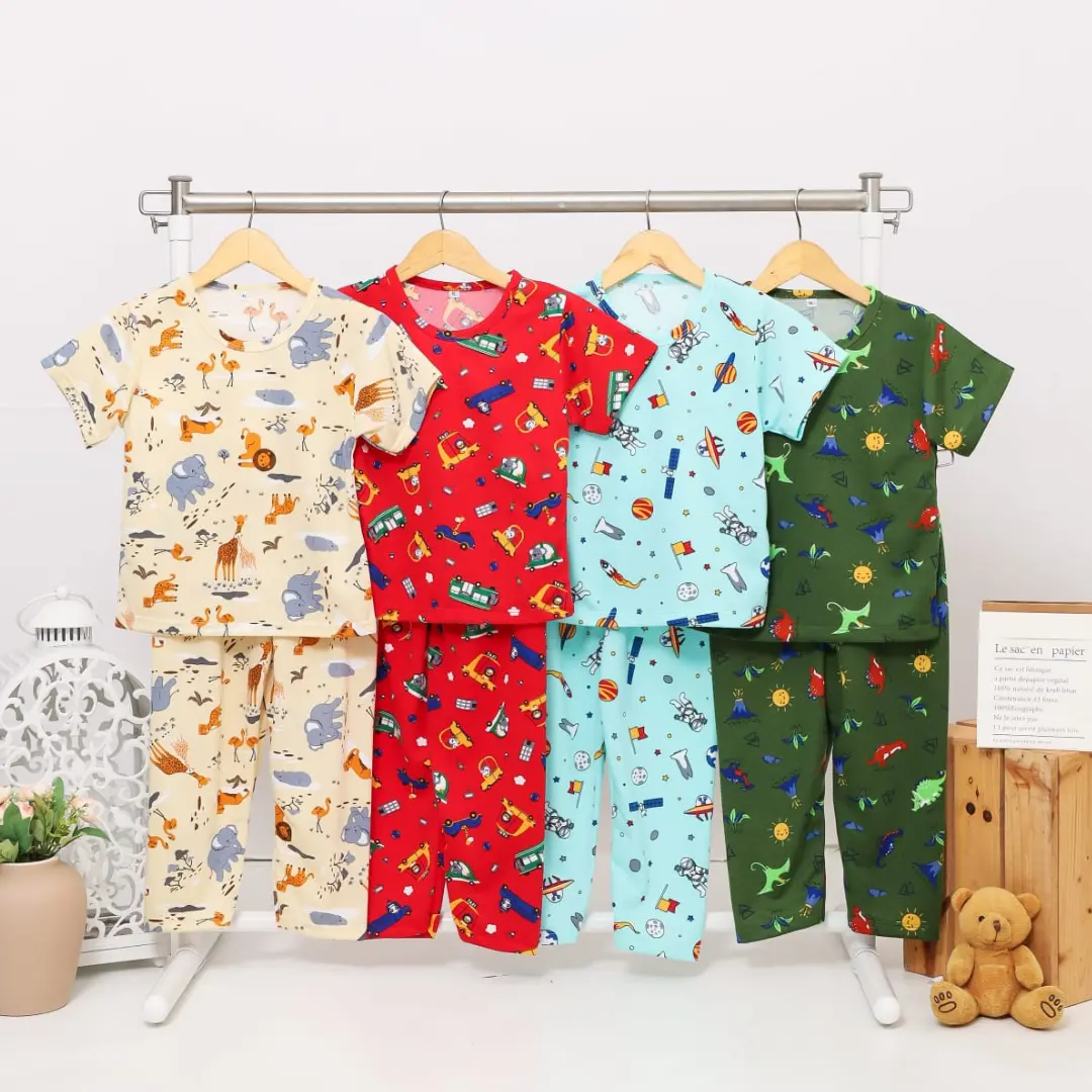 IRU KIDS - Setelan Anak Celana Panjang Printing Cowok dan Cewek Unisex Usia 0-6 Tahun