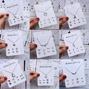 AksesoriesU K5483 Kalung Anting Set / Kalung Anting Set Fashion Wanita Korea Aksesoris Murah Liontin