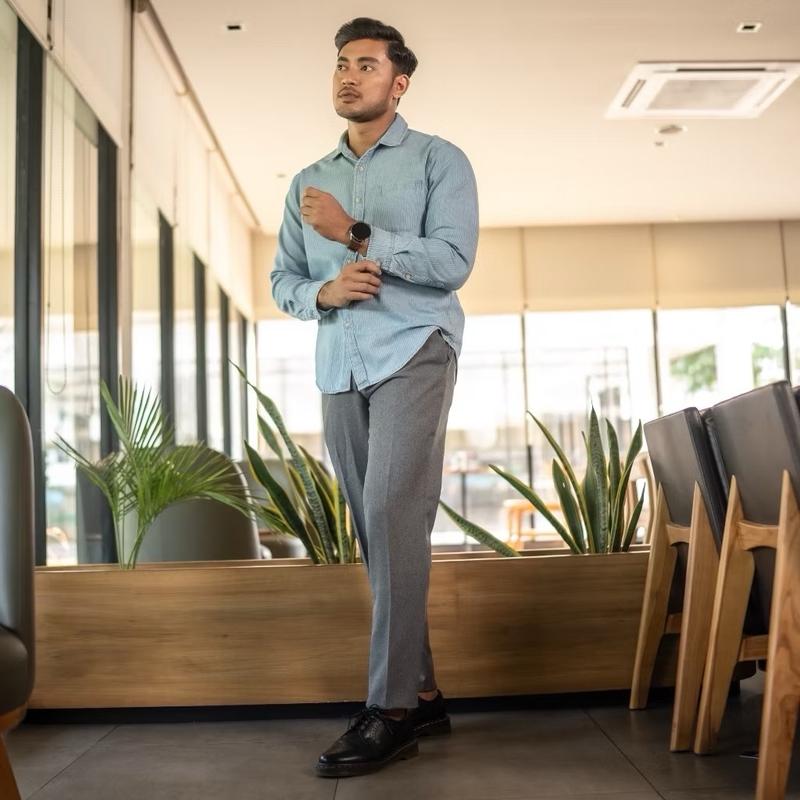 ￼STARLINE Celana Formal Pria Slim Fit / Celana Bahan 6