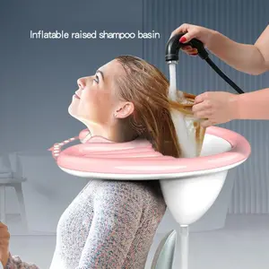 Portabel Tempat Cuci Rambut Lipat Baskom Tiup Portable untuk Mencuci Rambut PVC Shampoo Basin Universal Anak Dewasa