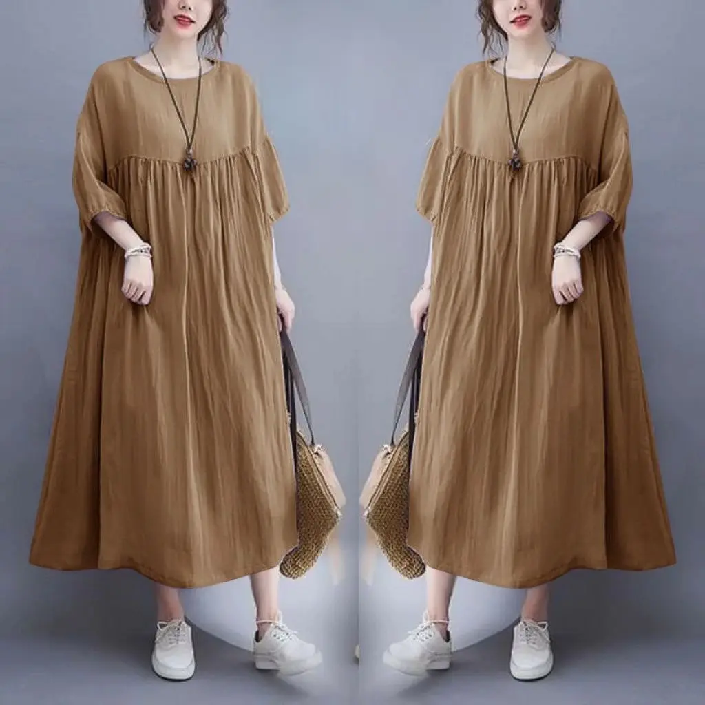 Davina Dress Jumbo Rayon remium lengan karet 7/4 dress midi oversize korean style Casual Wanita Nyaman Basic Katun Gaun Panjang Formal Davina Dress Jumbo Rayon remium lengan karet 7/4 dress midi oversize korean style Casual Wanita Nyaman Basic Katun Gaun Panjang Formal