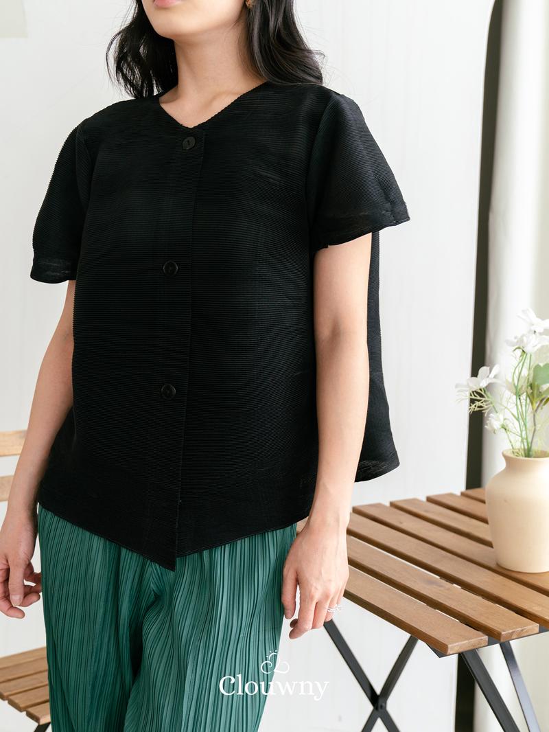 Product Introduction of Clouwny Arya Basic Pleats Top Atasan Wanita Premium Pleats Fit to XL Baju Cewek Dewasa Casual 10