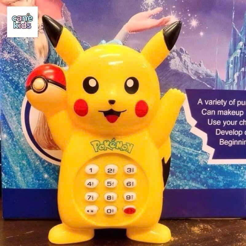 điện thȯại cầm tay Pikachu kèm dây đeo đồ chơi có âm thanh cho bé Canekids