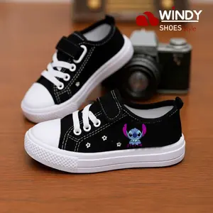 Sneakers Kasual Anak Karakter Stich Fashion Perempuan & Laki-Laki Rekomendasi Sepatu Model Terbaru Tali Nyaman Dipakai Unisex Size 26-35