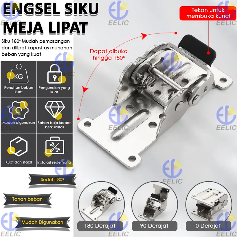 EELIC BRS-65X45MMSIKUL Bracket Siku Kaki Meja Lipat Dengan Desain Sudut Yang Dapat Dibuka Lipat Hingga 90 Derajat 7