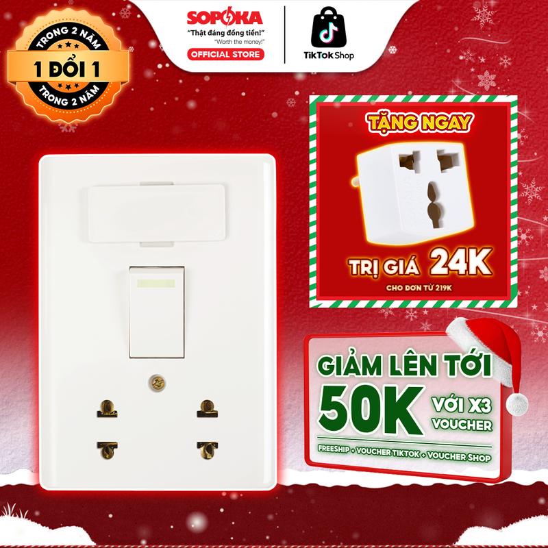  Bảng Điện Giả Âm SOPOKA – E3A E4A E5A E8A – Nhựa Bền Có Công Tắc Giả Âm – Bảo Hành 2 Năm 
