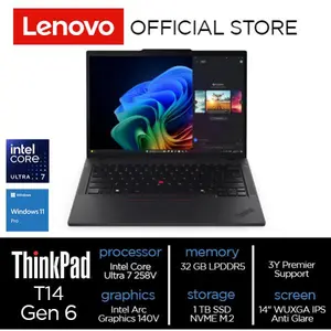Lenovo ThinkPad T14 Gen 6 Intel Core Ultra 7 258V 32GB 1TB SSD Windows 11 Pro
