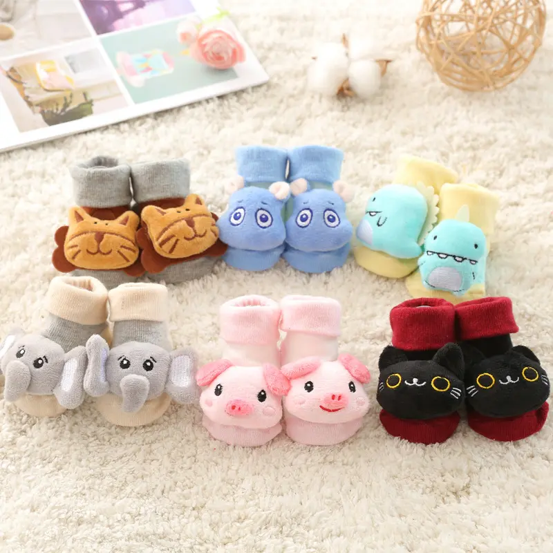 Vớ Chống Trượt Bằng Cotton Cho Trẻ Sơ Sinh, Thiết Kế Hình Động Vật Hoạt Hình Dễ Thương, Thích Hợp Cho Mùa Đông, Vớ Ấm Cho Trẻ Sơ Sinh, Bé Trai Và Bé Gái, Khủng Long, Hổ, Trẻ Mới Biết Đi, Làm Bằng Vải Terry 2