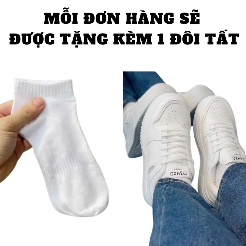 Giày Thể Thao Nữ Smaba (FULLBOX) - Đế 5cm: Phong Cách Học Sinh Độc Đáo - Shoes, Sneaker Caro dây giày đế thấp giày độn dép zhetao dep decao 1