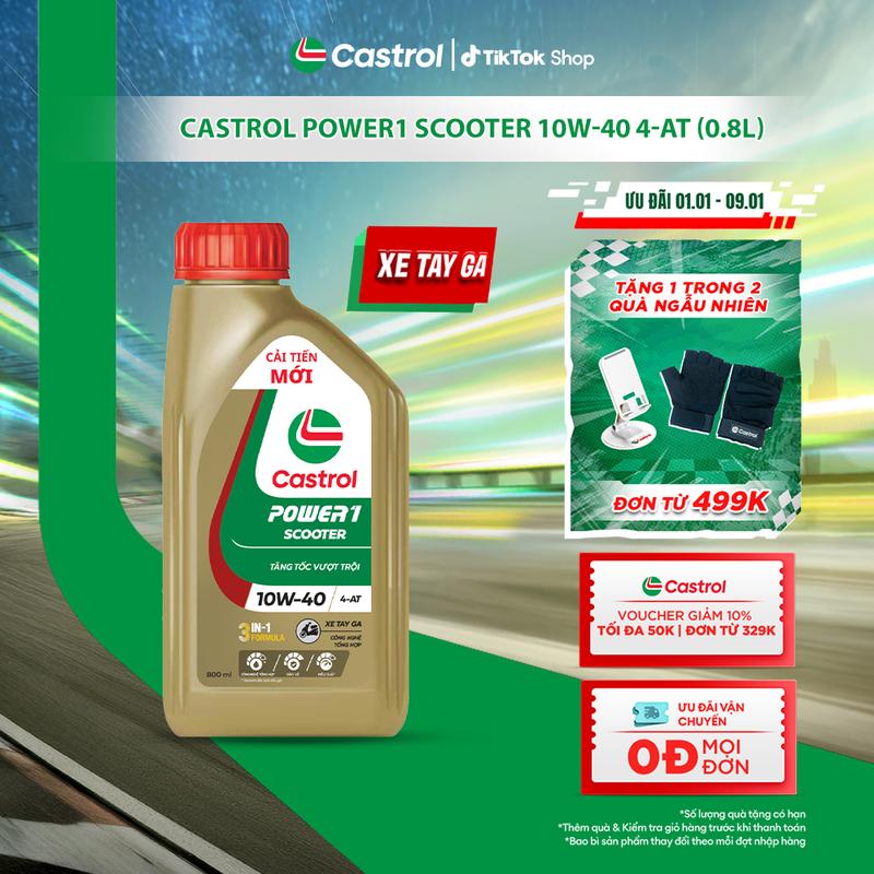  Dầu nhớt xe tay ga Castrol POWER1 SCOOTER 4T 10W-40 0.8L 