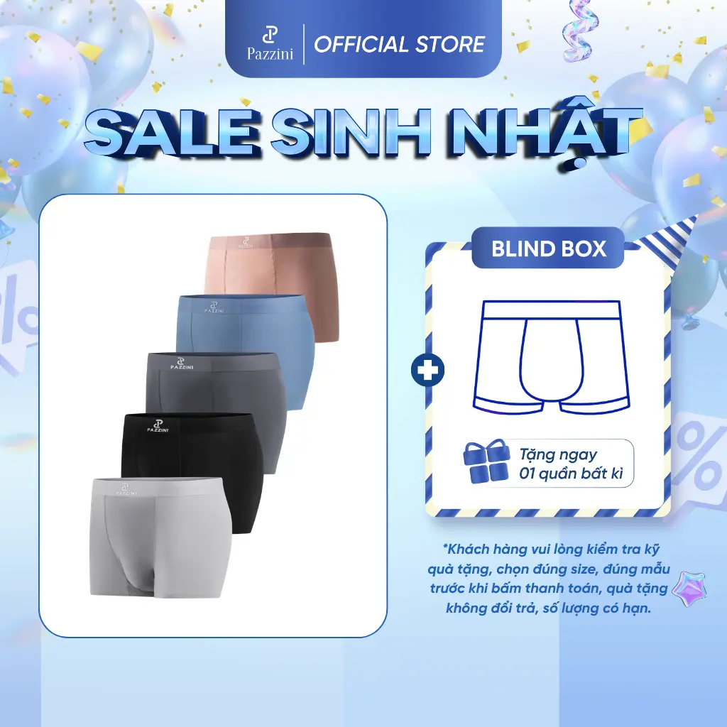 [Tặng BX011] Combo 3 quần lót nam boxer PAZZINI thun lạnh cao cấp, quần sịp nam co giãn 4 chiều, thấm hút kháng khuẩn tốt - BX006
