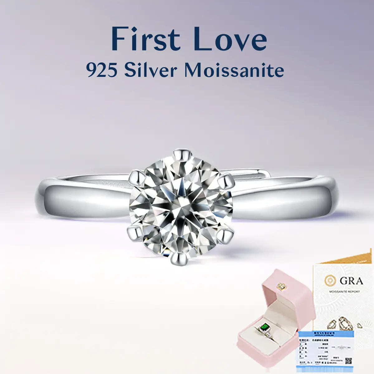 【#MR23·First Love】BUY 1 FREE 1 S925 Sterling Silver Adjustable Moissanite Ring