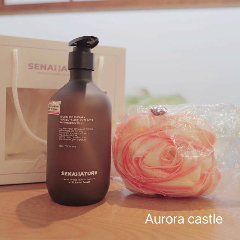   Hộp Quà Tặng  - Sữa Tắm Senanature 500ml + 1 Bông Tắm 