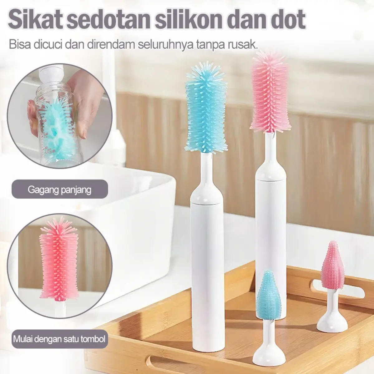 Alat Pembersih Botol Susu Elektrik Nirkabel Multifungsi, Kepala Sikat Berputar Otomatis, Silikon Lembut Anti Gores, Tahan Air dan Dapat Dicuci Keseluruhan