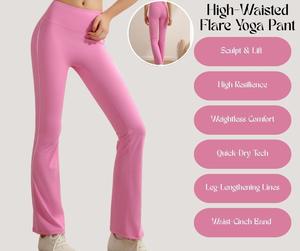 High-Waisted Flare Yoga Pants – Butt-Lift, Slim Fit, Outdoor Sport Bootcut Leggings [YA57]
