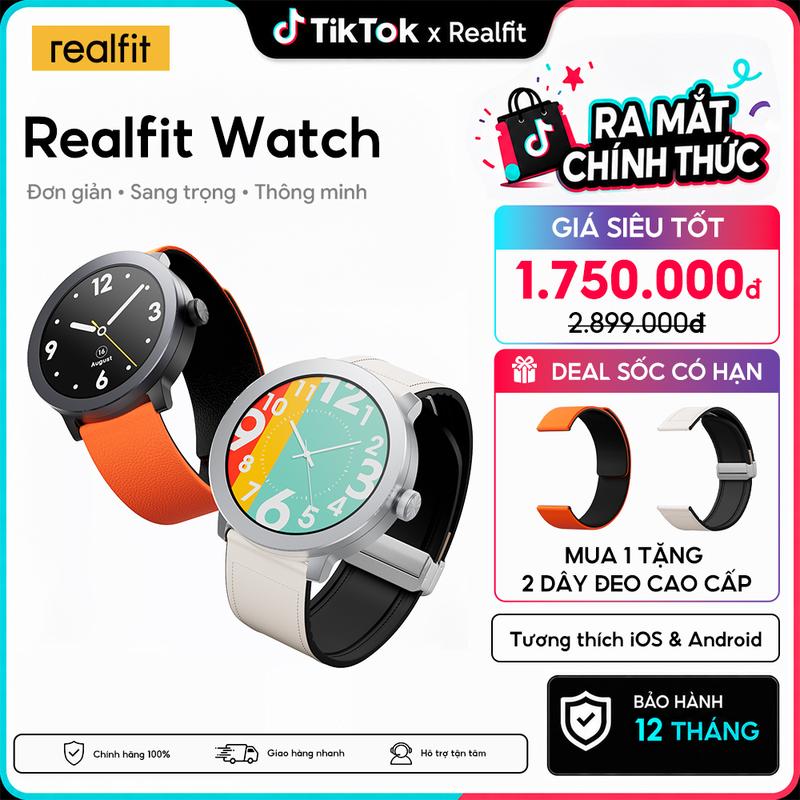 Đồng hồ thông minh REALFIT WATCH | Màn hình AMOLED 1.43" | Theo dõi sức khỏe | 100+ chế độ thể thao | Gọi Bluetooth | Thời lượng pin 14 ngày