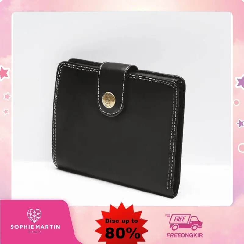 MONACO Wallet sophie martin paris promo Dompet Pendek Kulit PU Hitam Kartu Uang 1