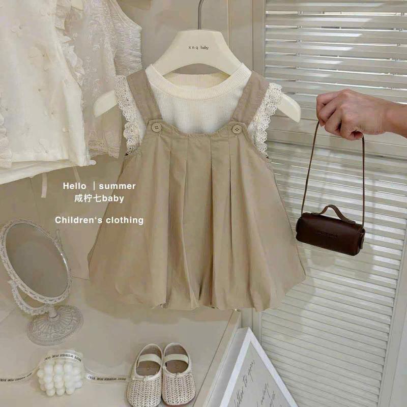 TẶNG KÍNH x DEAL ĐỘC QUYỀN Set váy 2 chi tiết YẾM THÔ HÀN + áo thun ba lỗ đáng yêu cho bé gái 6-25kg