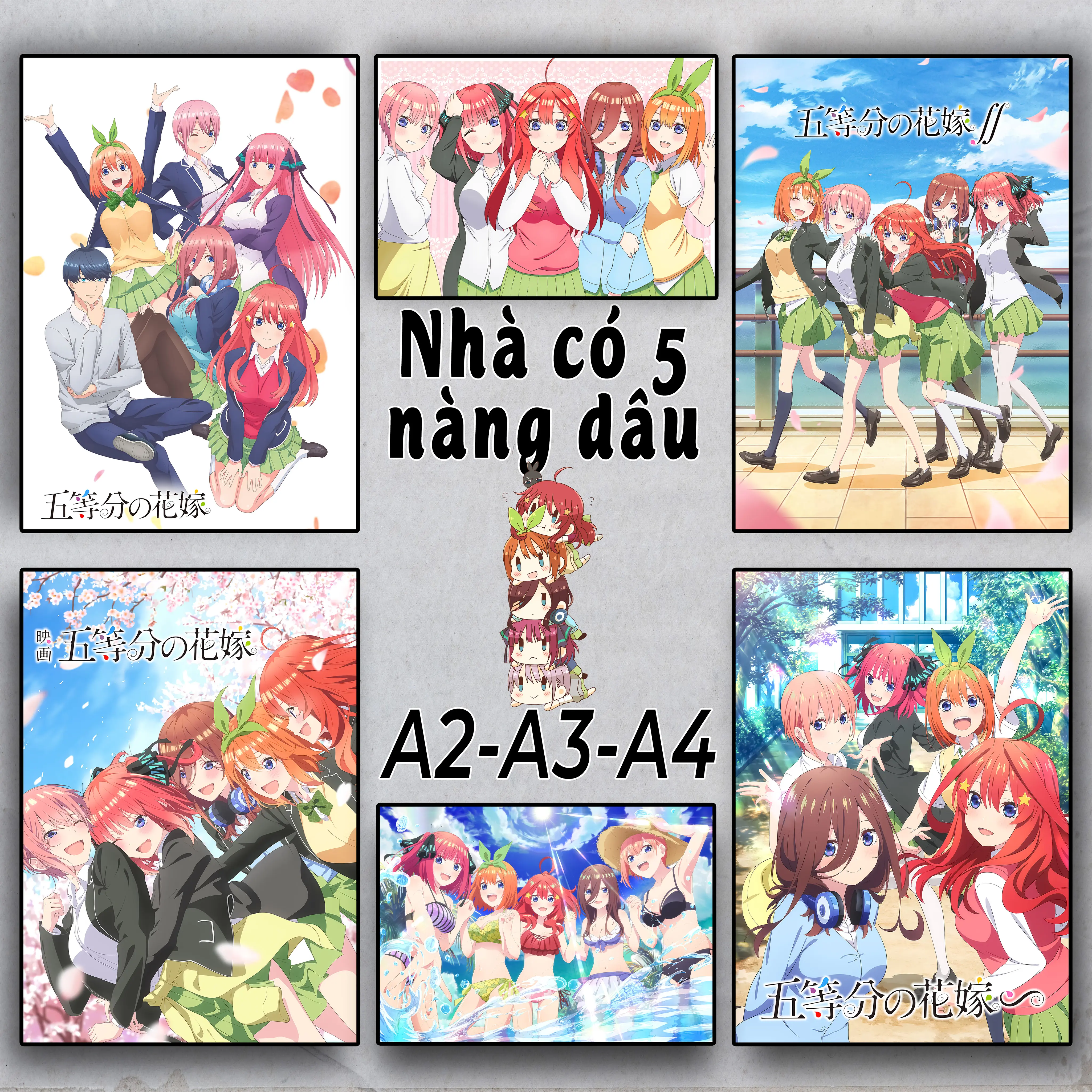 Nhà có 5 nàng dâu - Poster Anime - Dán tường | The Quintessential Quintuplets