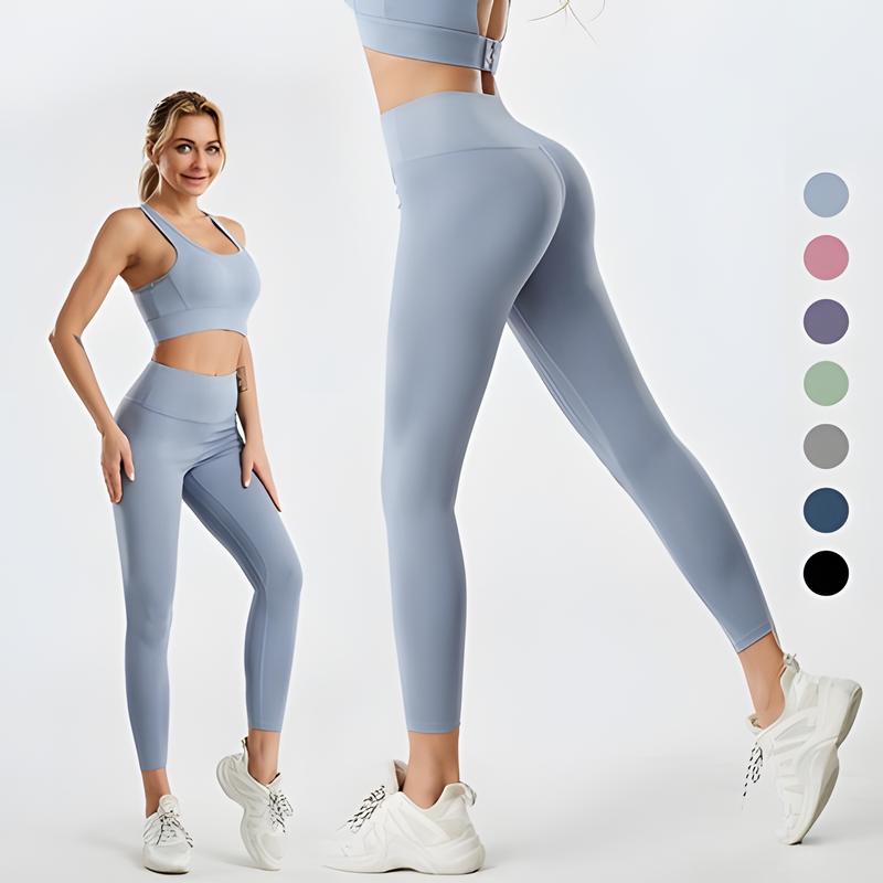 Yoga Legging Celana Olahraga Wanita High Waist  Polos Gym Fitness Yoga  Running Outdoor Sport JY20 compression  pants 2