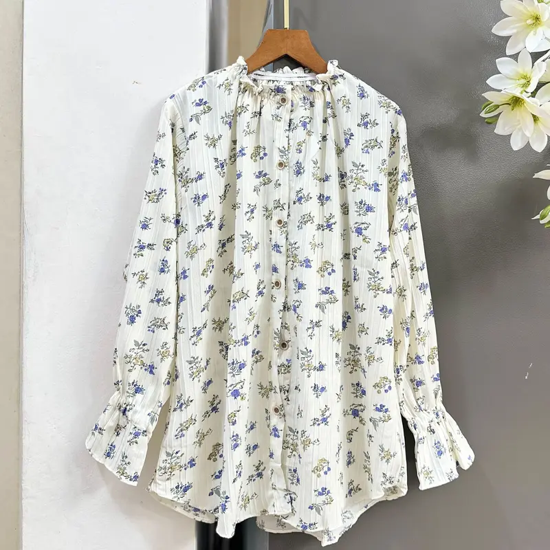 Naura Blouse Crinkle || Atasan wanita Ruffle neck  || Women shirt 8