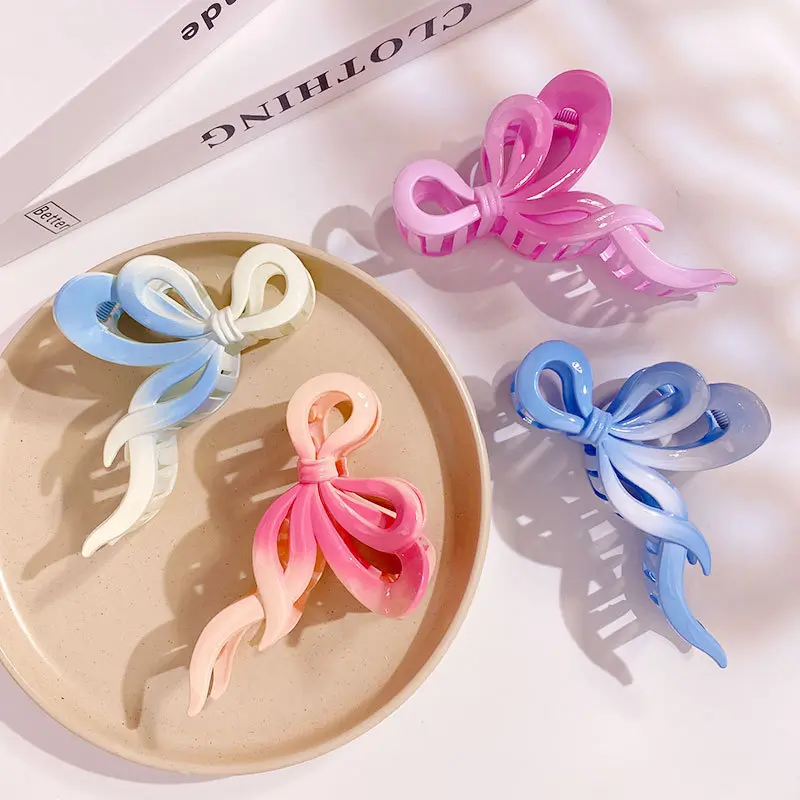 Acrylic Bowknot Grab Hair Clips Bow Hairpins Hair Claw Clip for Women Hair Accessories