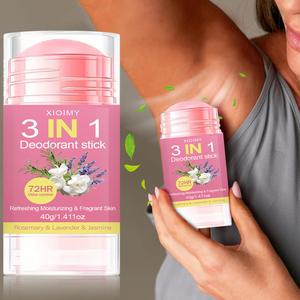 40g 3-in-1デオドラントスティック 72時間持続フレッシュ香料 保湿効果付き全身対応タイプ 脇・手・足使用可能トラベル用