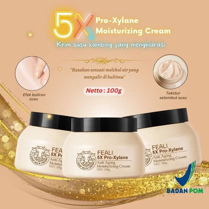 [BPOM] FEALI 5X Pro-Xylane Goat Milk Anti-Aging and Moisturizing Cream Pelembab Wajah Anti Aging 0