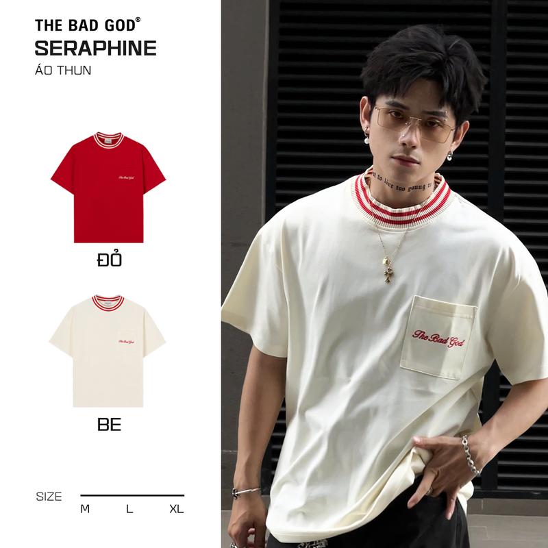 Áo Thun Cổ Tròn Có Túi Nam The Bad God Seraphine Chất Liệu COTSYN In Họa Tiết - Menswear - BST Áo thun năm 2025