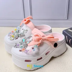 Sandal Baim Fashion Anak Perempuan asesoris Jibbitz Premium Kupu-Kupu Tali Pita Adjustable Anti Slip Lucu Elastis Karet EVA Ringan Nyaman