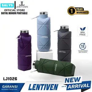 SALYS LENTIVEN Botol Minum Aesthetic 700ML Tahan Dingin Sport Lipat Silicone LJ1026