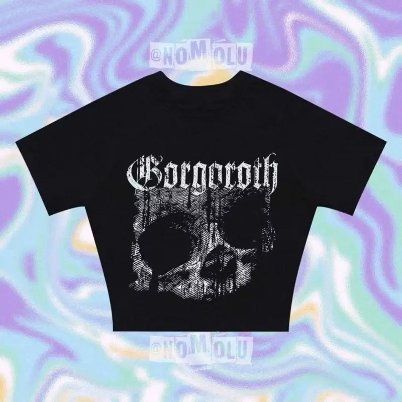 Crop Top Tee Kaos Wanita Vol.05 Gorgoroth LD 88-100 P 45