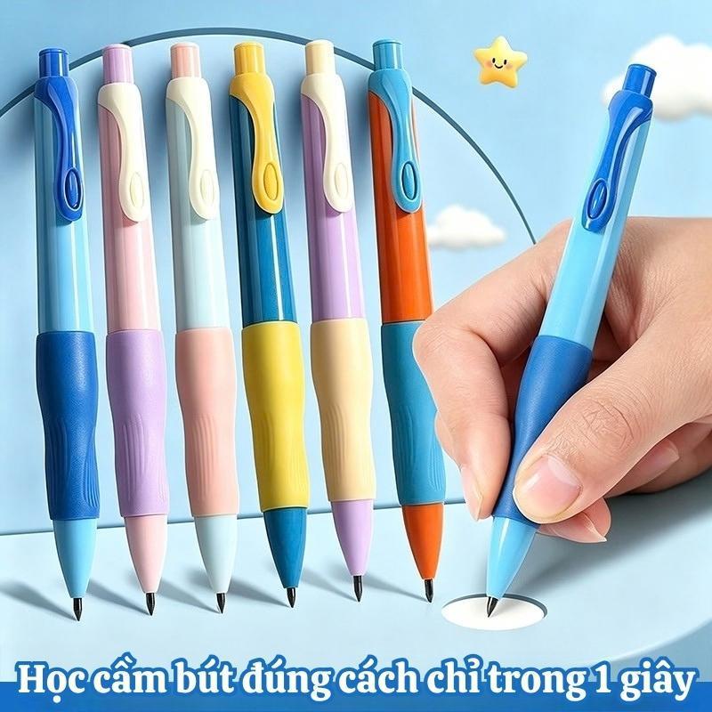Bút Chì Kim Cho Bé Lớp 1 Bấm Viết Đồ Dùng Học Tập Học Sinh Bút Chì Chống Gù Bút Chì Bấm  2.0 mm Cá Heo