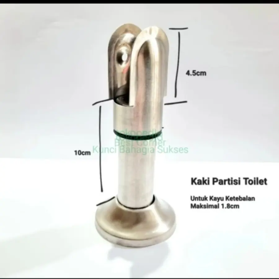 KAKI PARTISI TOILET KAYU STAINLESS 10cm / PENYANGGA TWIN L-155