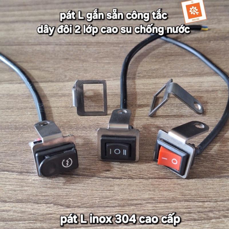  Pát Chữ L Gắn Công Tắc Trợ Sáng onf bập bênh Autopassing Phụ Tùng Xe Máy Chất liệu inox Phụ Kiện Bi Cầu L4X xemay 
